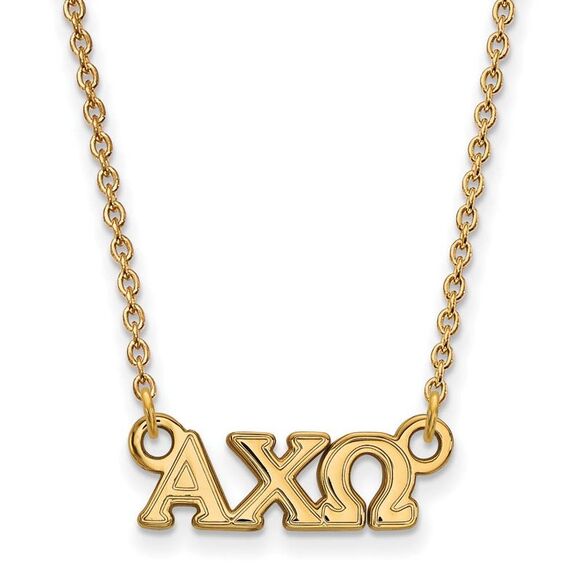 14K Plated Silver Alpha Chi Omega XS (Tiny) Necklace - Picture 1 of 4